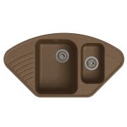 Granfest угловая мойка кварц QUARZ GF-Z14. терракотовый