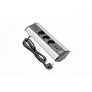 Удлинитель для офиса угловой, серый, три розетки, 2xUSB (Schucko)