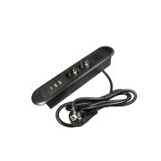 Блок розеток OPTIMA 2хSCHUKO+2USB A+1USB C + выключатель,max 3500W,250V,провод 1,8 с вилкой, черный
