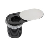 Розетка круглая врезная CHARGER MINI (French), 60 мм, 1xUSB 2,4A, провод 1,9м, инокс