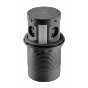 Удлинитель выдвижной COMFORT PLUS 4 розетки AE-BPW4S120P-20 (Sсhuko), 2xUSB, 2xRJ45, индукционная зарядка 5W, черный с проводом 1,5 метра