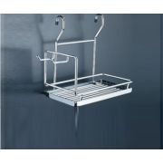 Полка многоцелевая мини с крючками 280х150х265 мм, хром