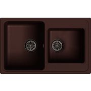 EWIGSTEIN Мойка кварц  Elegant 80D  2-чаши  780*480мм, ШОКОЛАД