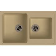 EWIGSTEIN Мойка кварц  Elegant 80D  2-чаши  780*480мм, КРЕМ