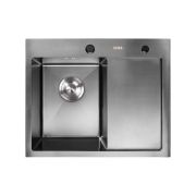Кухонная мойка AVINA HM 5848 L (3.0+1,2 мм) ГРАФИТ