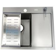 Кухонная мойка AVINA HM 6848 L (3.0+1,2 мм) ГРАФИТ