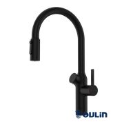 OL-8018 Black, смеситель кухонный с дозатором