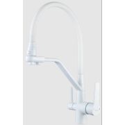 Кухонный смеситель LAUTE T603BK с гибким изливом и фильтром, белый