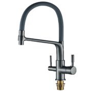 Кухонный смеситель LAUTE T61303BY под фильтр, с гибким изливом, графит
