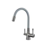 Кухонный смеситель LAUTE T60003BY-5 под фильтр с гибким изливом, графит/серый