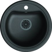 EWIGSTEIN Мойка кварц  Antik R50  1-чаша  D520, ЧЕРНЫЙ