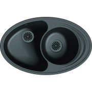 EWIGSTEIN Мойка кварц  Elegant W90KF 2-чаши 820*520мм, ЧЕРНЫЙ