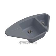 EWIGSTEIN Мойка кварц Wink 80KF угловая 1,5-чаши + крыло 960*520мм серый металлик