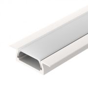 Профиль накладной БЕЛЫЙ K262-2AMWH для LED-лент в комплекте с рассеивателем и заглушками, 2000 мм