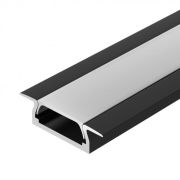 Профиль накладной ЧЕРНЫЙ K262-2AMBK для LED-лент в комплекте с рассеивателем и заглушками, 2000 мм
