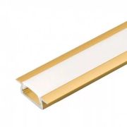 Профиль врезной ЗОЛОТОЙ K251-2AMBK для LED-лент в комплекте с рассеивателем и заглушками, 2000 мм