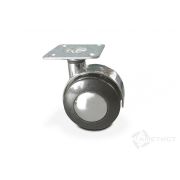 Опора колесная 320A декоративная D51мм без тормоза, с площадкой для крепления к мебели